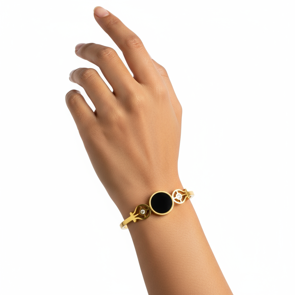 Anti Tarnish Stainless Steel Gold Korean Round Clove Stylish Bracelet