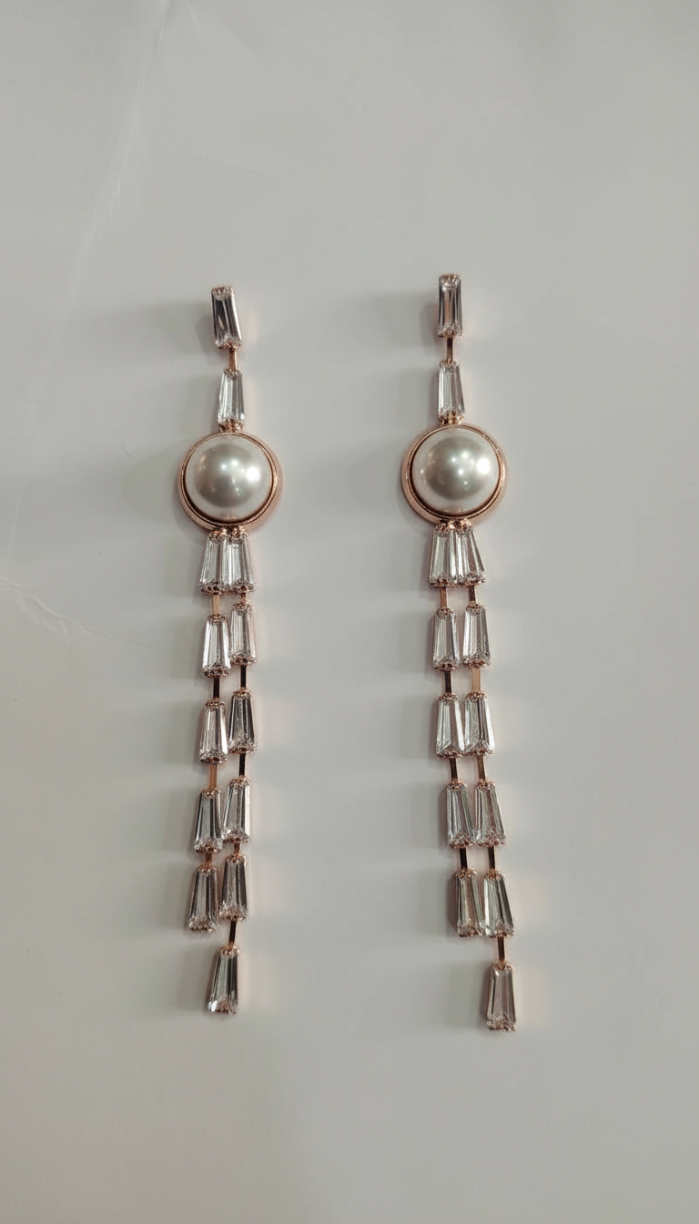 Korean Earring Set Rose Gold Plated Classic Drop Earrings