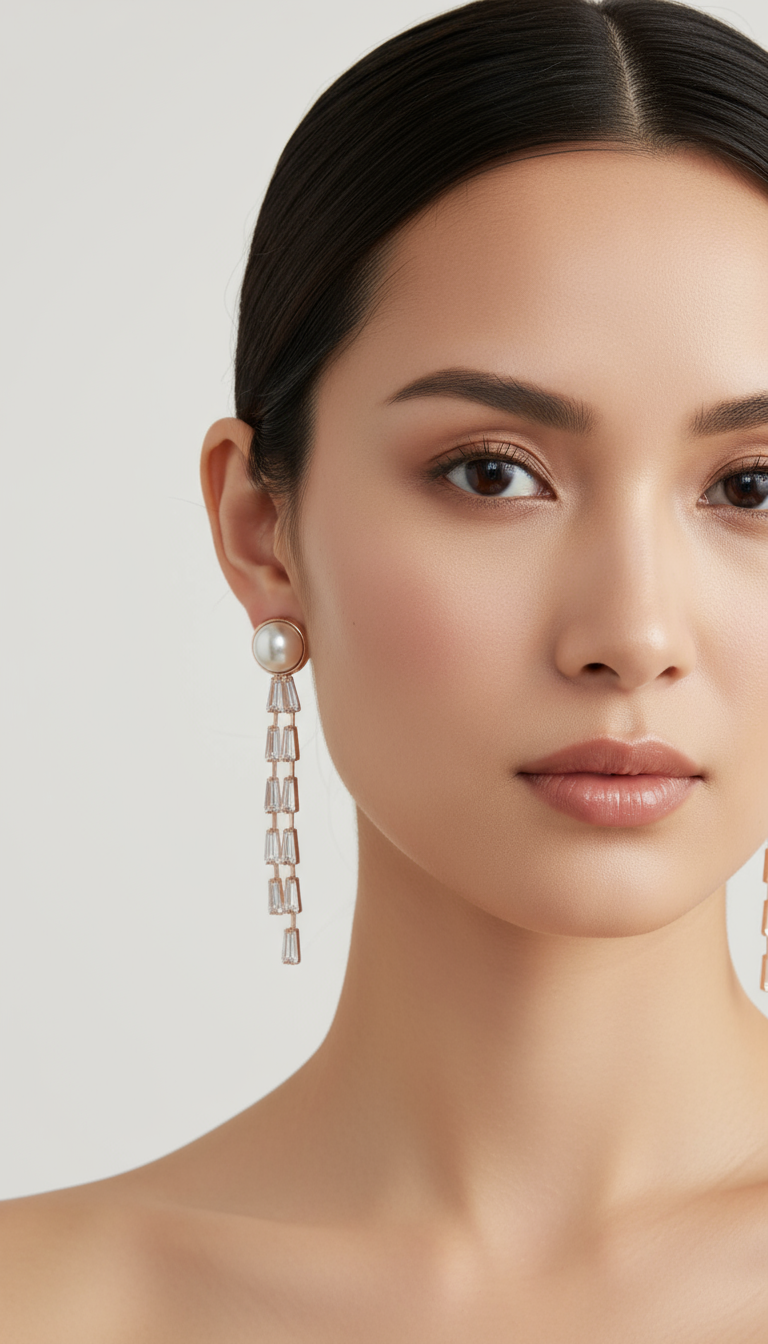 Korean Earring Set Rose Gold Plated Classic Drop Earrings