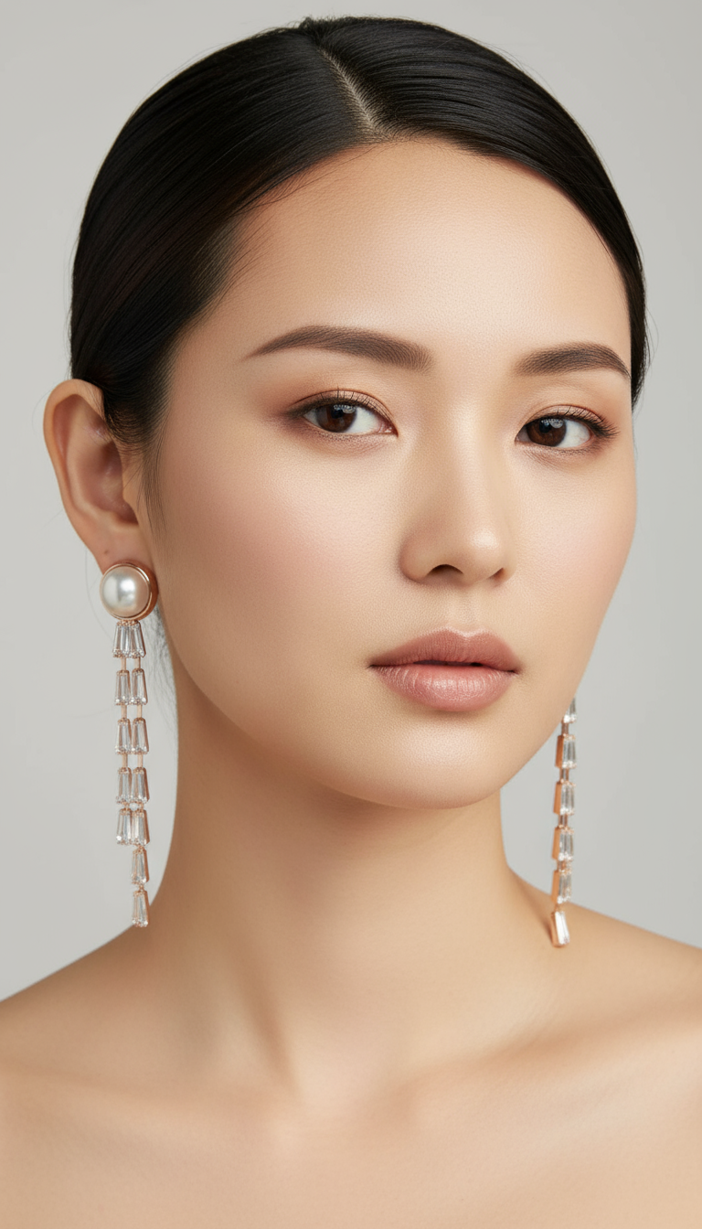 Korean Earring Set Rose Gold Plated Classic Drop Earrings